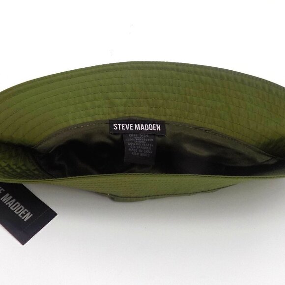 Steve Madden Bucket Hat Olive Green One Size Satin Lined - Picture 4 of 4